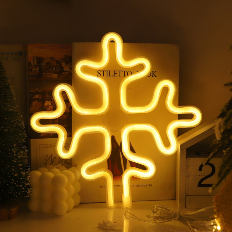 Christmas Decoration Neon Lights Wall-Mounted Ornaments, Spec: Snowflake-Warm Light - Decoration Lamps by PMC TechLife | Online Shopping South Africa | PMC TechLife