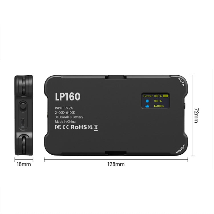 LP160 180 LEDs Square Pocket Fill Light Dual Color Temperature Portable Mobile Phone SLR Computer Photography Fill Light - free shipping - PMC TechLife - Order now!