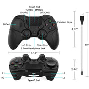 MB-P913 PC Six-Axis Somatosensory Back Key Programming Dual Vibration Bluetooth Gamepad For PS4 Pro(Black)