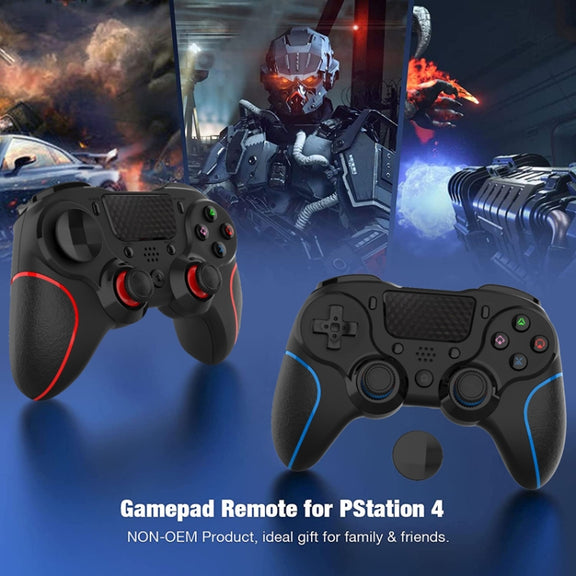 MB-P913 PC Six-Axis Somatosensory Back Key Programming Dual Vibration Bluetooth Gamepad For PS4 Pro(Blue Black)
