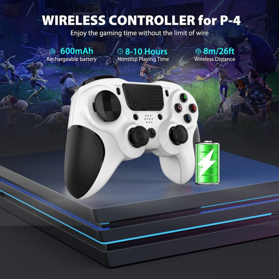 MB-P913 PC Six-Axis Somatosensory Back Key Programming Dual Vibration Bluetooth Gamepad For PS4 Pro(Black White)