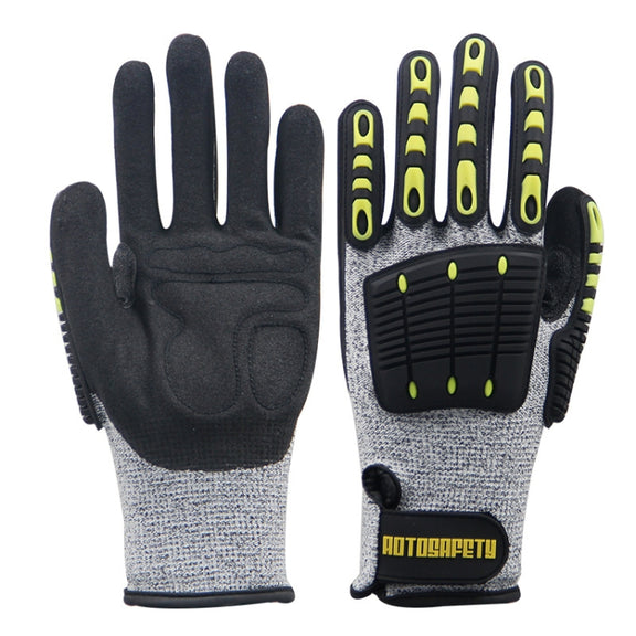 ROTOSAFETY RZT-HFZ20 Shock-Proof Anti-Smashing Anti-Cutting Anti-Collision Gloves TPR Mechanical Maintenance Fire Rescue Miners Mining Anti-Stab Gloves, Size: XL
