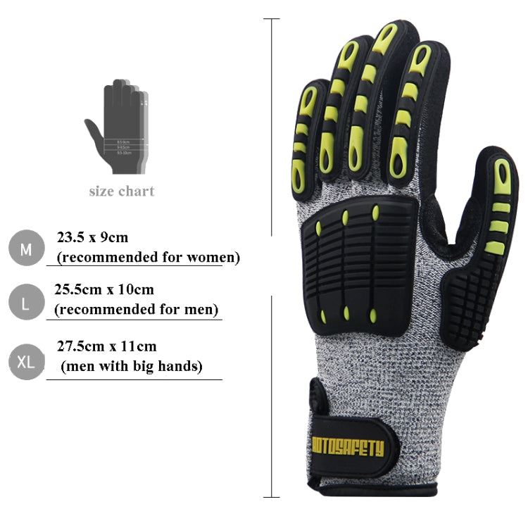 ROTOSAFETY RZT-HFZ20 Shock-Proof Anti-Smashing Anti-Cutting Anti-Collision Gloves TPR Mechanical Maintenance Fire Rescue Miners Mining Anti-Stab Gloves, Size: XL
