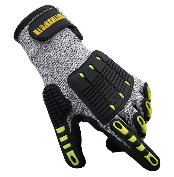 ROTOSAFETY RZT-HFZ20 Shock-Proof Anti-Smashing Anti-Cutting Anti-Collision Gloves TPR Mechanical Maintenance Fire Rescue Miners Mining Anti-Stab Gloves, Size: XL