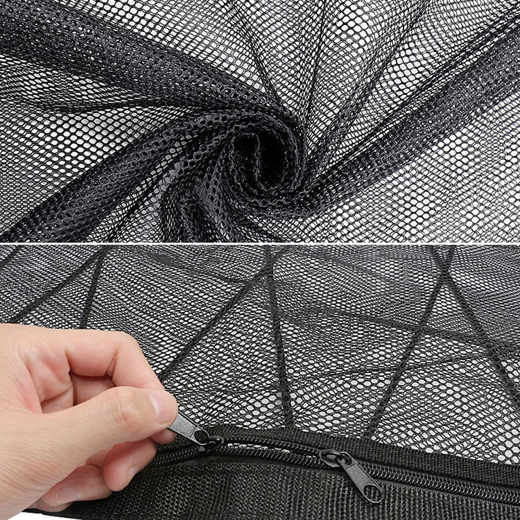 Car Ceiling Storage Net Bag Draw Rope Double-Layer Zipper Car Storage Net Pocket(80x55cm) - Stowing Tidying by PMC TechLife | Online Shopping South Africa | PMC TechLife