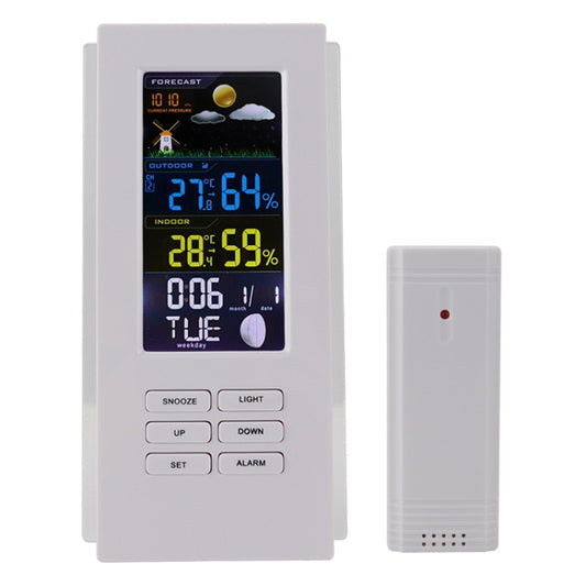 Wireless Colorful Screen Indoor And Outdoor Temperature Humidity Meter Barometer Smart Digital Electronic Clock With Backlight(TS-74-W-US) - Indoor Thermometer by PMC Jewellery | Online Shopping South Africa | PMC Jewellery | Buy Now Pay Later Mobicred