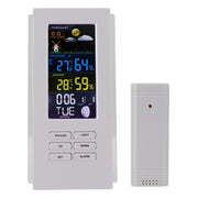 Wireless Colorful Screen Indoor And Outdoor Temperature Humidity Meter Barometer Smart Digital Electronic Clock With Backlight(TS-74-W-US)