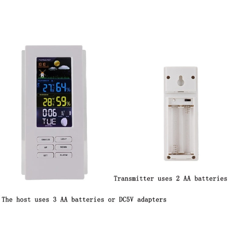 Wireless Colorful Screen Indoor And Outdoor Temperature Humidity Meter Barometer Smart Digital Electronic Clock With Backlight(TS-74-W-US) - Indoor Thermometer by PMC TechLife | Online Shopping South Africa | PMC TechLife | Buy Now Pay Later Mobicred