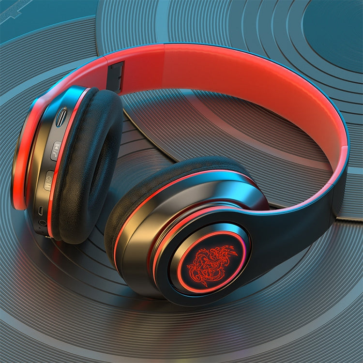 B39 Wireless Bluetooth Headset Subwoofer With Breathing Light Support TF Card(Black Red) - Headset & Headphone by PMC TechLife | Online Shopping South Africa | PMC TechLife | Buy Now Pay Later Mobicred