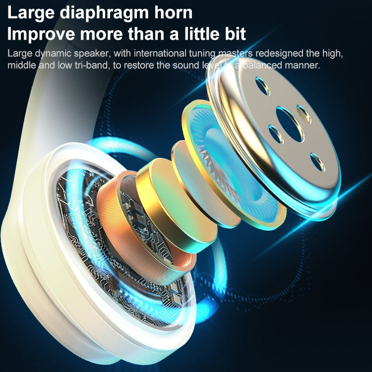 B39 Wireless Bluetooth Headset Subwoofer With Breathing Light Support TF Card(Black Blue) - Headset & Headphone by PMC TechLife | Online Shopping South Africa | PMC TechLife | Buy Now Pay Later Mobicred