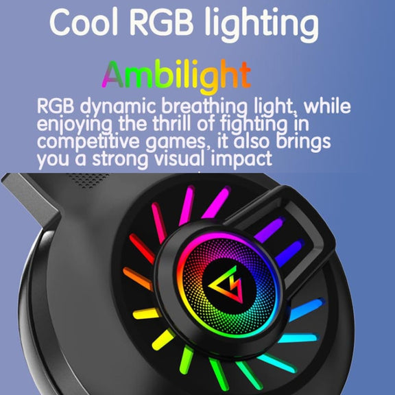 FOREV G97 RGB Luminous Wired Game Headset with Mic, Spec: 7.1 Channel (Black)