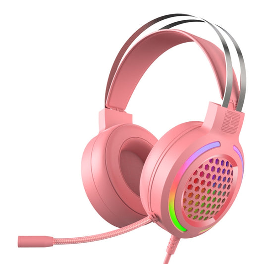 FOREV G99 USB RGBHead-Mounted Wired Headset With Microphone, Style: Standard Version  (Colorful Light Pink) - free shipping - PMC Jewellery - Order now!
