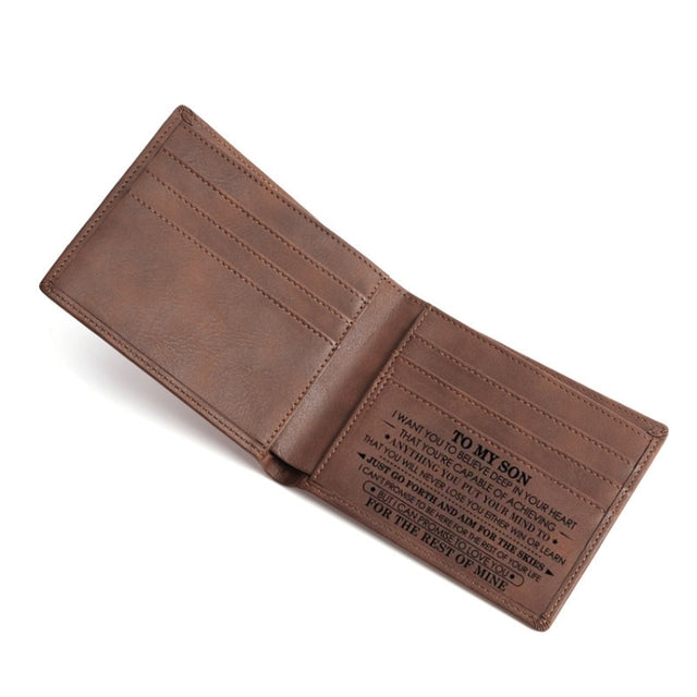 Vintage PU Leather Men Lettering Wallet(01 To Son)