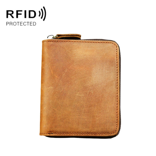 9039 RFID Antimagnetic Leather Zipper Wallet(Vertical 2) - free shipping - PMC Jewellery - Order now!