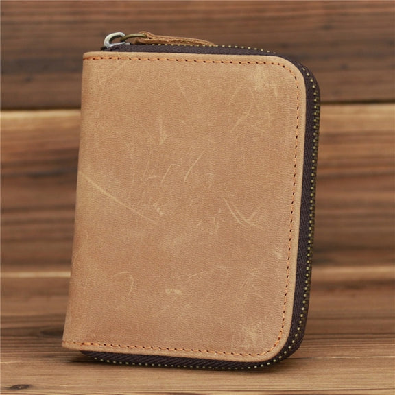 9039 RFID Antimagnetic Leather Zipper Wallet(Vertical 2)