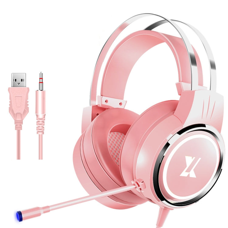 Heir Audio Head-Mounted Gaming Wired Headset With Microphone, Colour: X8 Mobile / Notebook Upgrade (Pink) - free shipping - PMC TechLife - Order now!