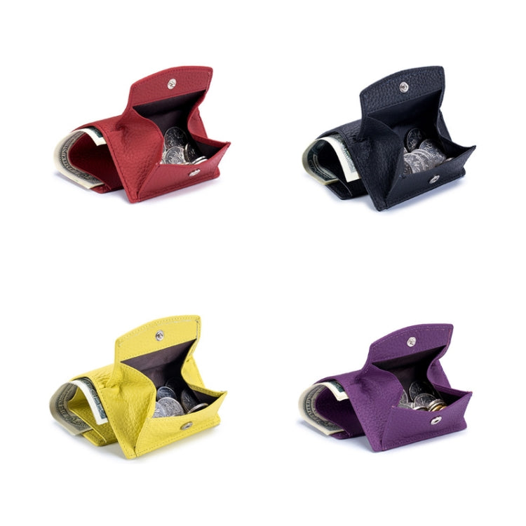 CL-2753 Leather RFID Short Coin Purse Wallet(Purple) - free shipping - PMC TechLife - Order now!