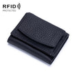 CL-2753 Leather RFID Short Coin Purse Wallet(Black) - free shipping - PMC TechLife - Order now!