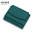 CL-2753 Leather RFID Short Coin Purse Wallet(Dark Green) - free shipping - PMC TechLife - Order now!