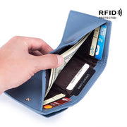 CL-2753 Leather RFID Short Coin Purse Wallet(Light Pink)