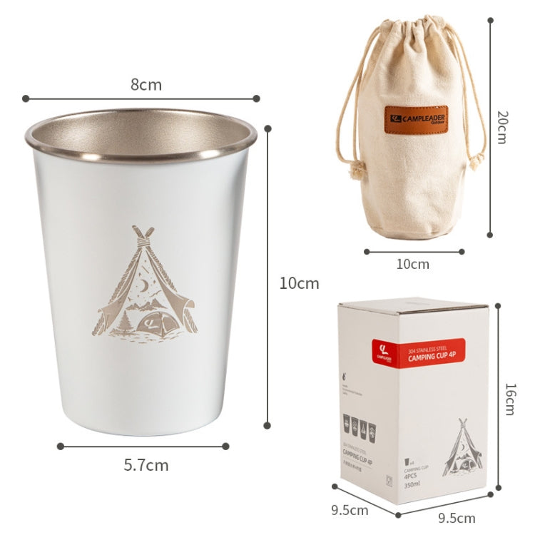 4 PCS / Set Outdoor Picnic Stainless Steel Cup With Storage Bag (Army Green) - free shipping - PMC TechLife - Order now!