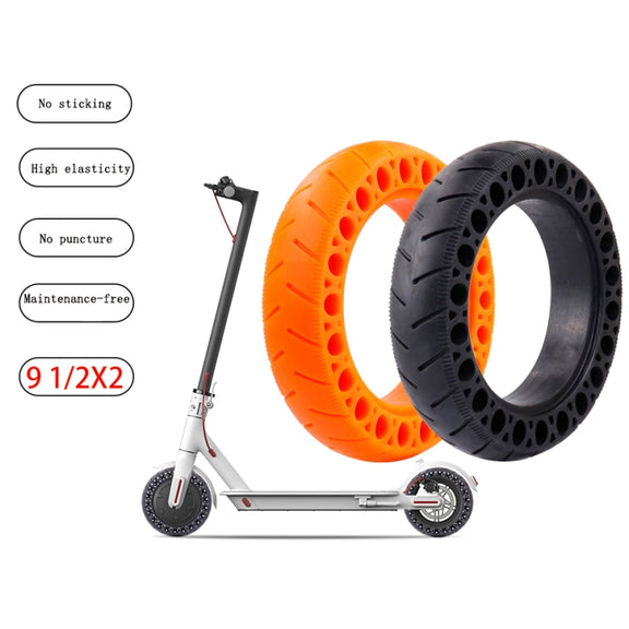 9.5 inch Electric Scooter Shock-Absorbing Honeycomb Solid Tires For Xiaomi Mijia M365(Black)