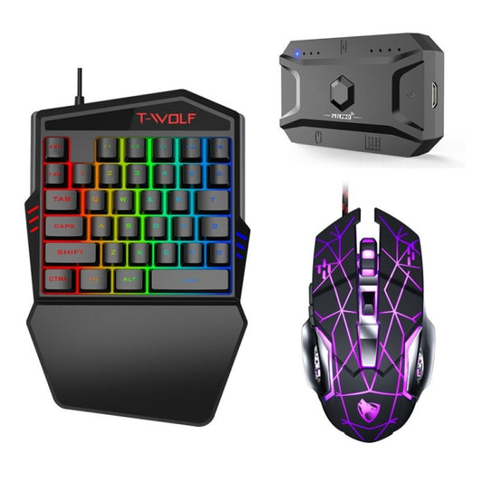 T-WOLF Mobile Gaming One-Handed Keyboard，Specification： Keyboard + Mouse + Throne - free shipping - PMC Jewellery - Order now!
