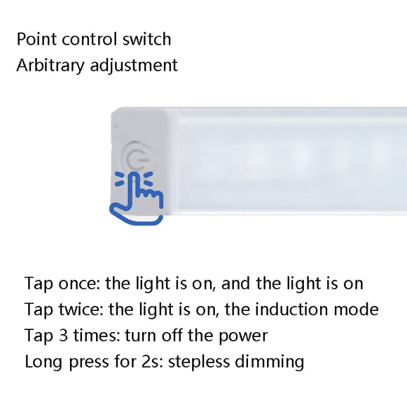 LED Human Body Induction Lamp Long Strip Charging Cabinet Lamp Strip, Size: 15cm(Silver and White Light)