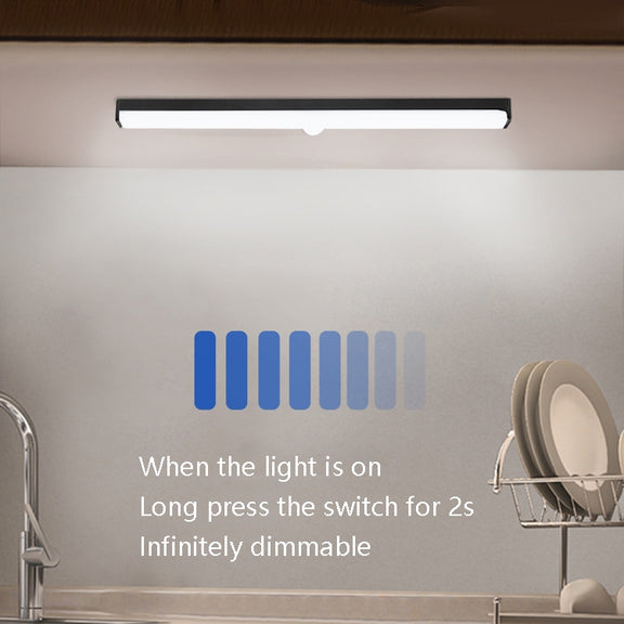 LED Human Body Induction Lamp Long Strip Charging Cabinet Lamp Strip, Size: 15cm(Silver and White Light)
