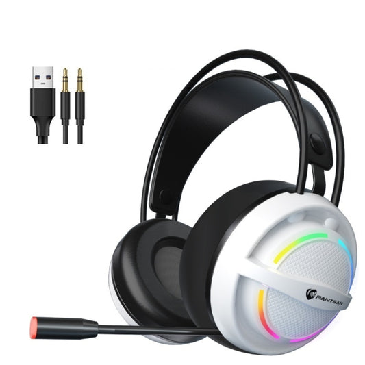 PANTSAN PSH-100 USB Wired Gaming Earphone Headset with Microphone, Colour: 3.5mm White - free shipping - PMC Jewellery - Order now!