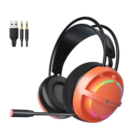 PANTSAN PSH-100 USB Wired Gaming Earphone Headset with Microphone, Colour: 3.5mm Orange - free shipping - PMC Jewellery - Order now!