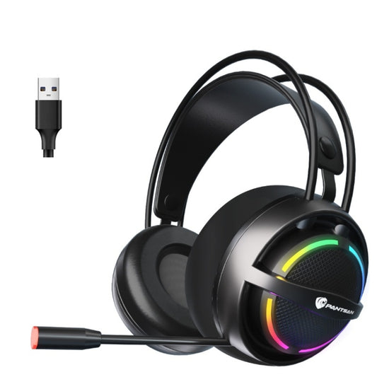PANTSAN PSH-100 USB Wired Gaming Earphone Headset with Microphone, Colour: 7.1 USB Black - free shipping - PMC Jewellery - Order now!