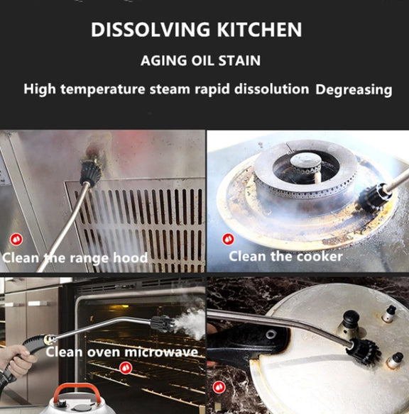 Steam Cleaner High Temperature Sterilization Cleaning Machine with 1L Water Tank 220V EU Plug(Orange)