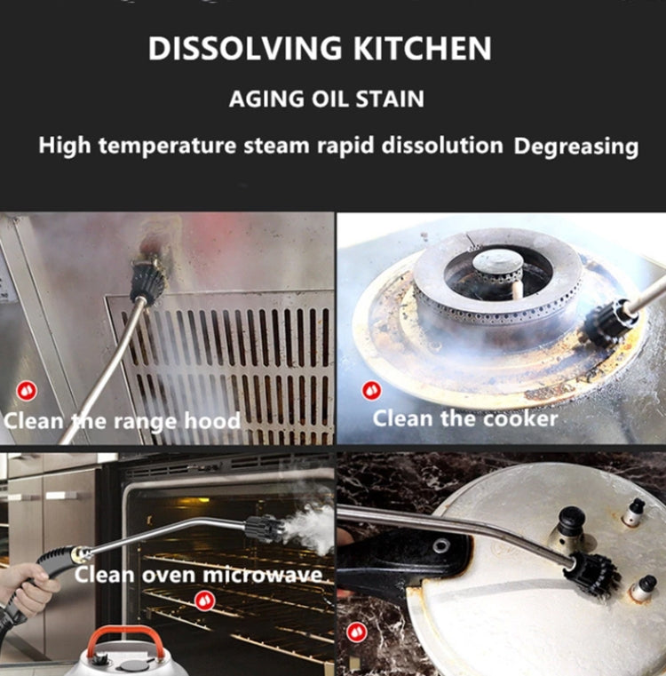 Steam Cleaner High Temperature Sterilization Cleaning Machine with 1L Water Tank 220V EU Plug(Orange)