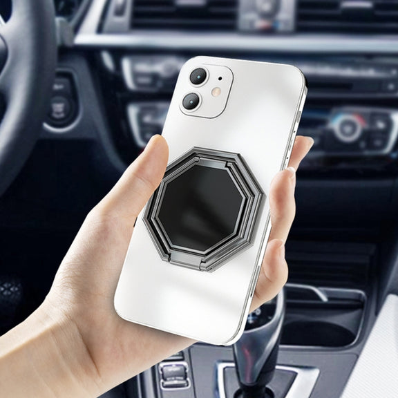 Metal Sticky Mobile Phone Ring Holder Desktop Stand(Silver)