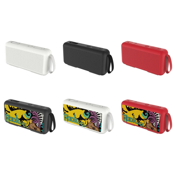 DoRealMe F0 TWS Mini Graffiti Bluetooth Speaker Support FM / TF Card(Black)