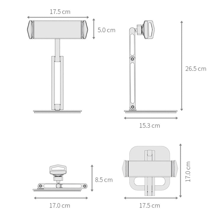 Boneruy P47 Tablet Computer Stand Desktop Mobile Phone Stand(Black) - free shipping - PMC Jewellery - Order now!