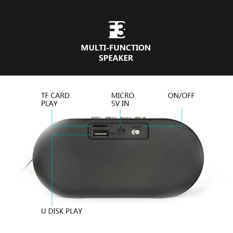 F3 Retro Wood-Grain Mini Bluetooth Speaker Support TF Card(Dark Grain) - Mini Speaker by PMC TechLife | Online Shopping South Africa | PMC TechLife