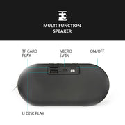 F3 Retro Wood-Grain Mini Bluetooth Speaker Support TF Card(Dark Grain)