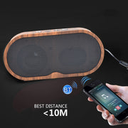 F3 Retro Wood-Grain Mini Bluetooth Speaker Support TF Card(Dark Grain)