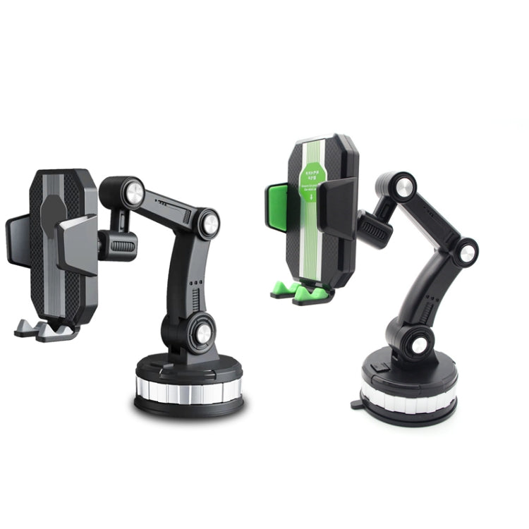 X-0566 Big Suction Cup Car Phone Holder Center Console Phone Holder(Black Green)