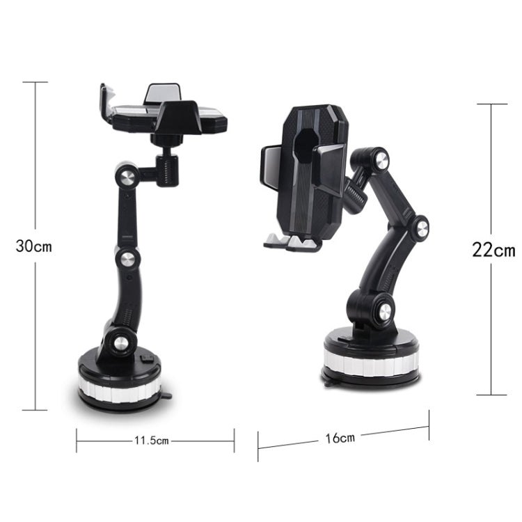 X-0566 Big Suction Cup Car Phone Holder Center Console Phone Holder(Black Green)