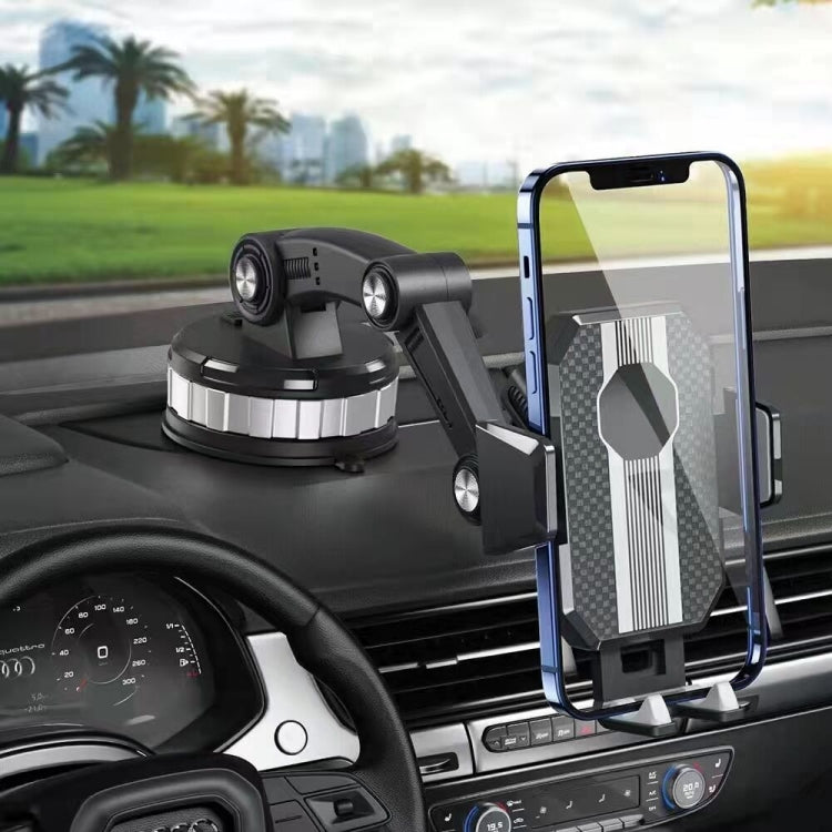 X-0566 Big Suction Cup Car Phone Holder Center Console Phone Holder(Black Green)