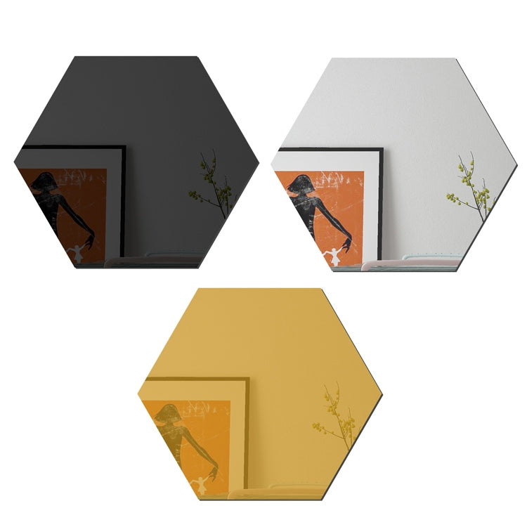 Ym300 16 PCS / Set Home Personal Wall Stickers DIY Acrylic Wall Decorative Mirror(Hexagon Silver) - Decorative Mirrors by PMC TechLife | Online Shopping South Africa | PMC TechLife