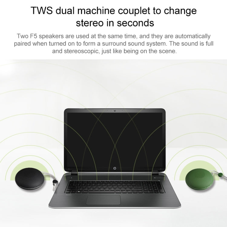 F5 TWS Outdoor Waterproof Mini Bluetooth Speaker with Lanyard Support Hands-free(Black) - Mini Speaker by PMC TechLife | Online Shopping South Africa | PMC TechLife