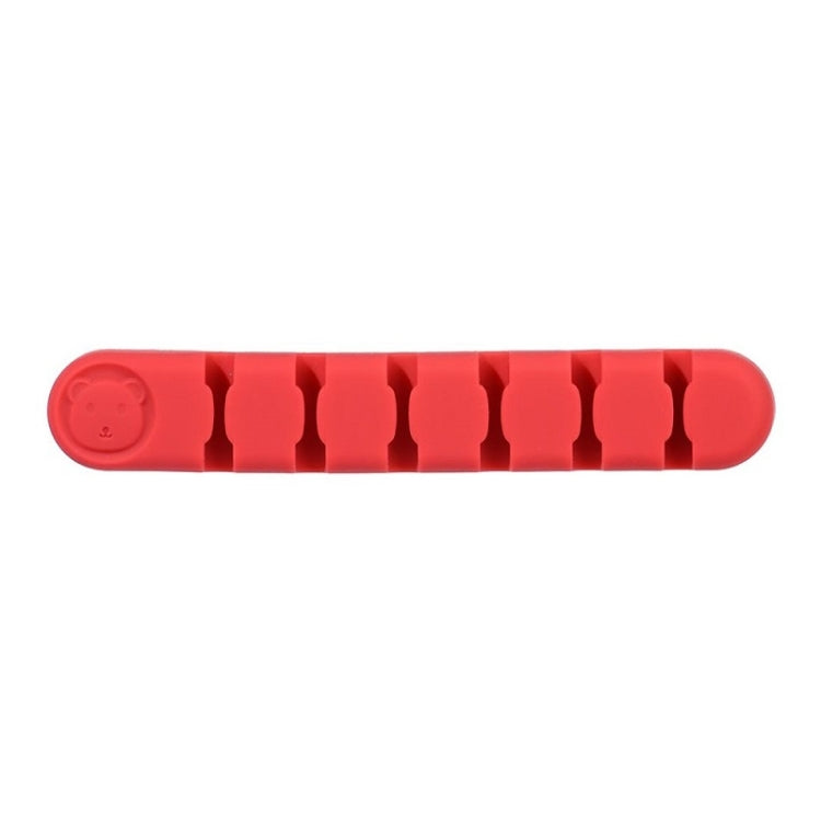 6 Holes Bear Silicone Desktop Data Cable Organizing And Fixing Device(Camellia Red) - Cable Organizer by PMC TechLife | Online Shopping South Africa | PMC TechLife | Buy Now Pay Later Mobicred