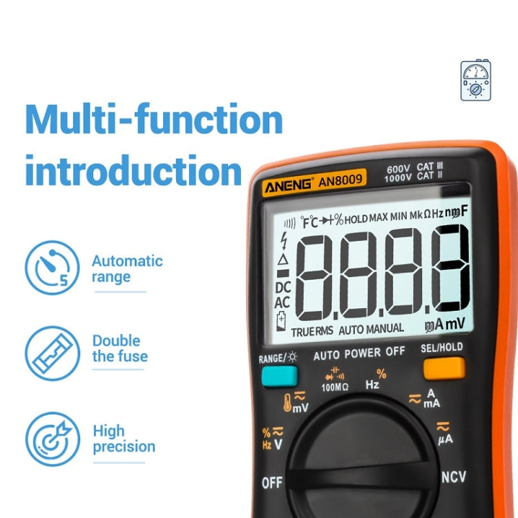 ANENG AN8009 NVC Digital Display Multimeter, Specification: Standard(Blue)