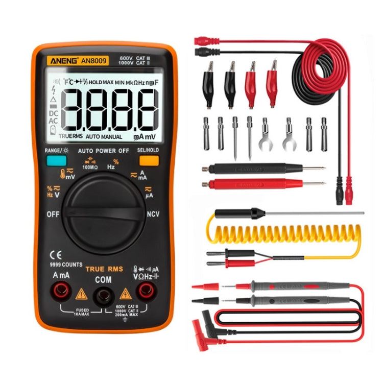 ANENG AN8009 NVC Digital Display Multimeter, Specification: Standard with Cable(Orange) - free shipping - PMC TechLife - Order now!