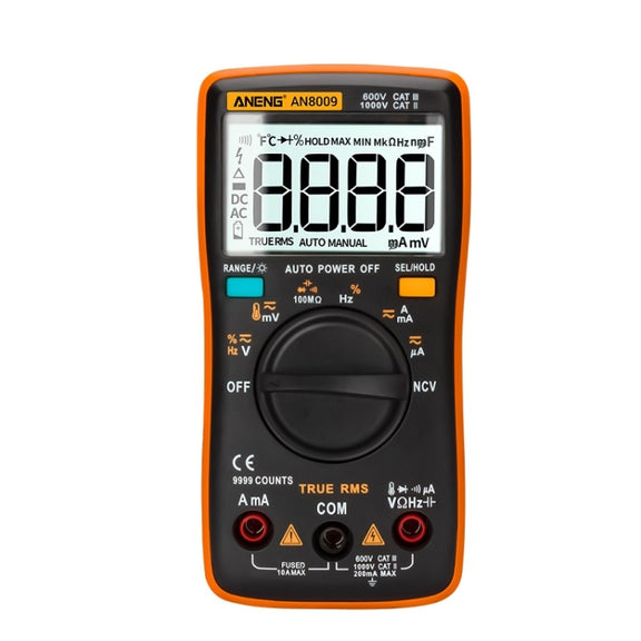 ANENG AN8009 NVC Digital Display Multimeter, Specification: Standard with Cable(Orange)