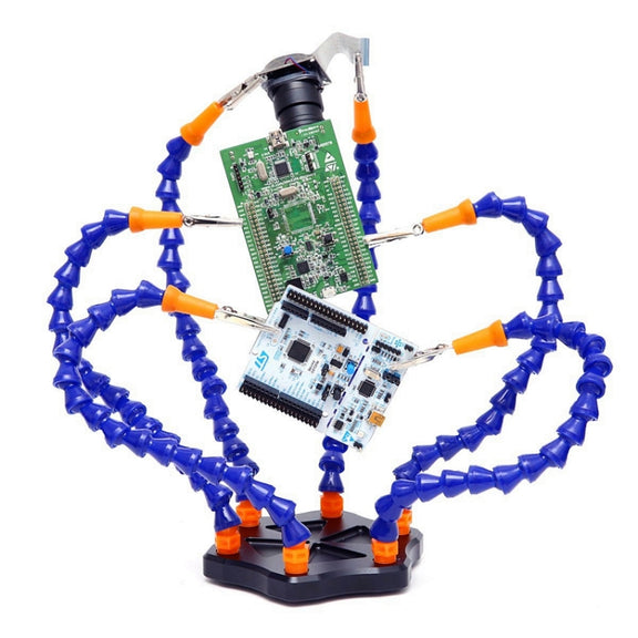 Universal Six-Jaw Aluminum Alloy Welding Station Power Distribution Board Welding Tool, Style: Backplane + 6 Claw Clamp(Black Bottom Plate)